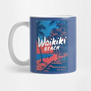 Hawaii Vintage Retro Travel Poster Mug